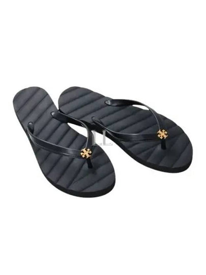 Kira Logo Flip Flops Black - TORY BURCH - BALAAN 2