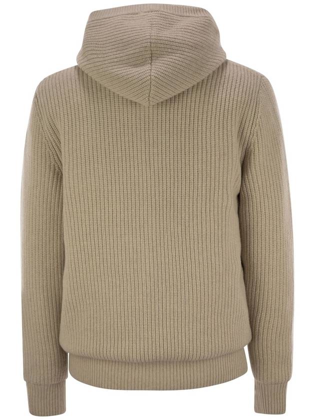 Cashmere Reversible Wool Hooded Zip Up White - MONCLER - BALAAN 3