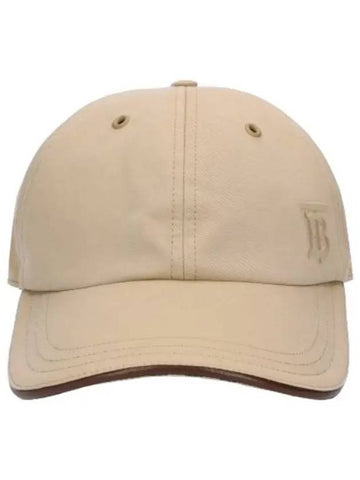 Monogram Motif Tropical Gabardine Ball Cap Beige Hat - BURBERRY - BALAAN 1