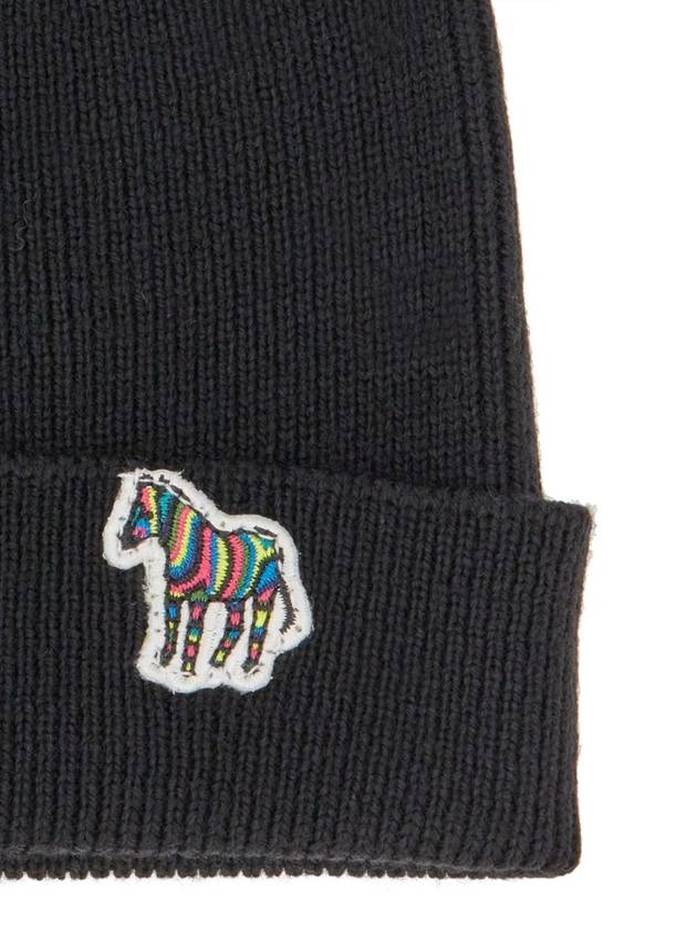 Zebra Patch Logo Beanie Black - PAUL SMITH - BALAAN 3