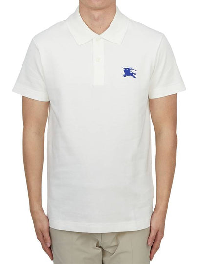 EKD Embroidered Cotton Polo Shirt White - BURBERRY - BALAAN 2