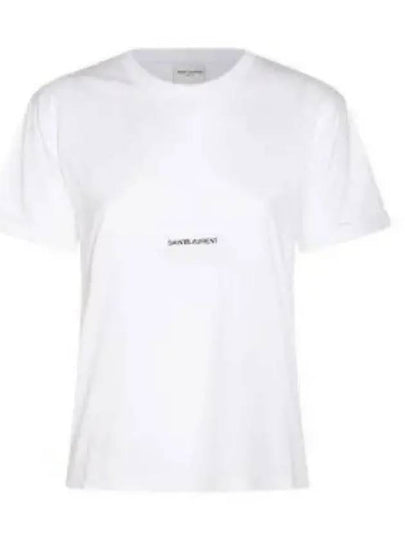 Rive Gauche Short Sleeve T-Shirt White - SAINT LAURENT - BALAAN 2