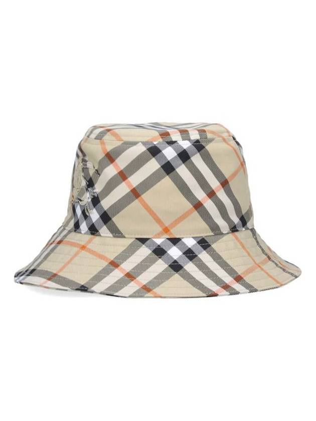 EKD Appliquéd Check Bucket Hat Beige - BURBERRY - BALAAN 3