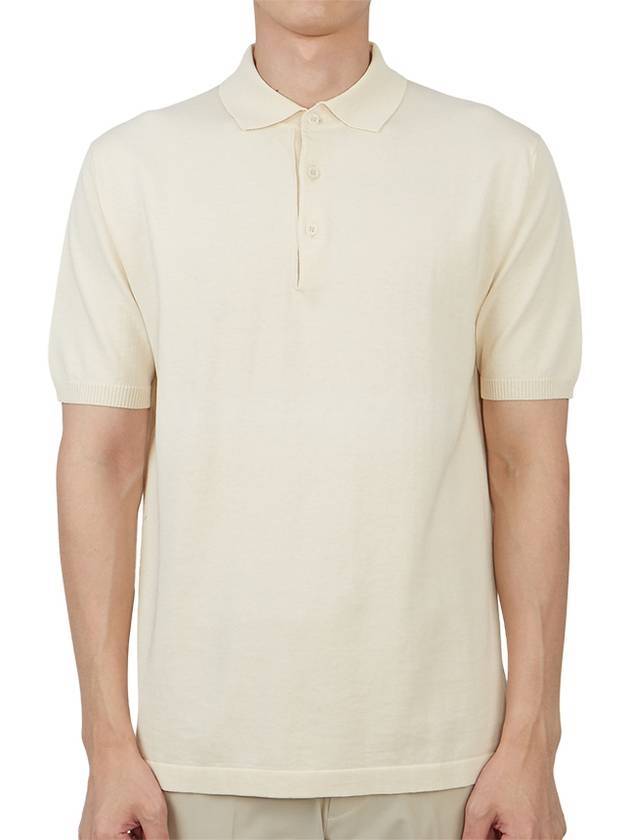 Men's Organic Cotton Polo Shirt Ivory - ANDERSEN-ANDERSEN - BALAAN 1