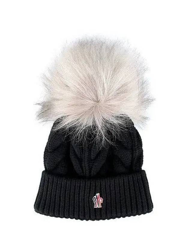 Pom Wool Cashmere Beanie Black - MONCLER - BALAAN 2