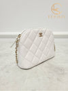 Used luxury goods Lewis It White caviar classic half moon chain mini bag - CHANEL - BALAAN 4