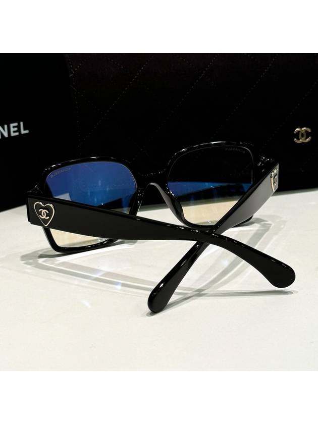 Glasses Classic Square Horn Rim Side Heart Logo - CHANEL - BALAAN 4