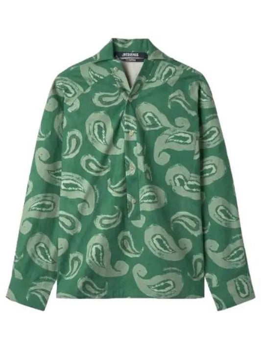 Jacquemus Le Au Pingo Shirt Green Paisley - JACQUEMUS - BALAAN 1