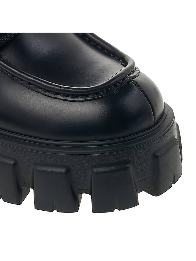 Monolith Brushed Leather Platform Loafers Black - PRADA - BALAAN 10