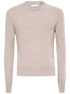 Men's Tonal Cashmere Crew Neck Sweater Champagne - AMI - BALAAN 2