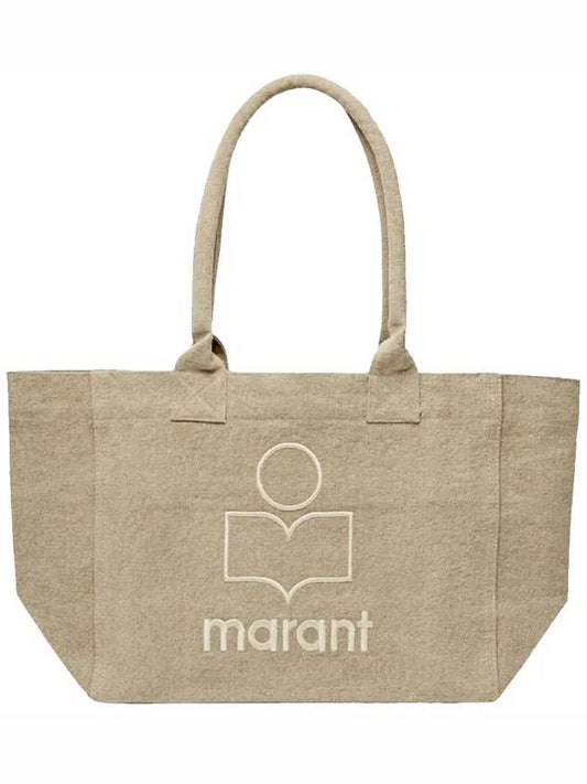 Yenky Zipper Logo Washed Cotton Tote Bag Light Grey - ISABEL MARANT - BALAAN 2