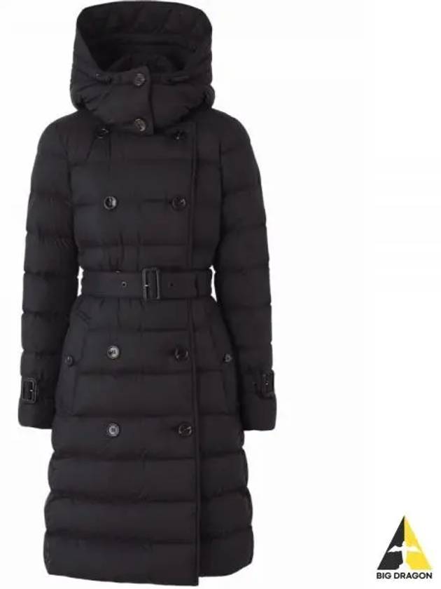 Women's Double Breasted Hooded Padded Black - BURBERRY - BALAAN 2