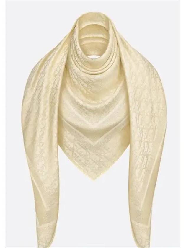 Oblique Shawl Silk Scarf Gold - DIOR - BALAAN 8