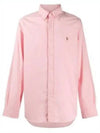 Embroidery Pony Oxford Long Sleeve Shirt Pink - POLO RALPH LAUREN - BALAAN 2