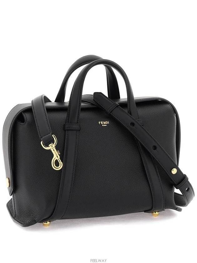 By The Way Boston Medium Leather Tote Bag Black - FENDI - BALAAN 3