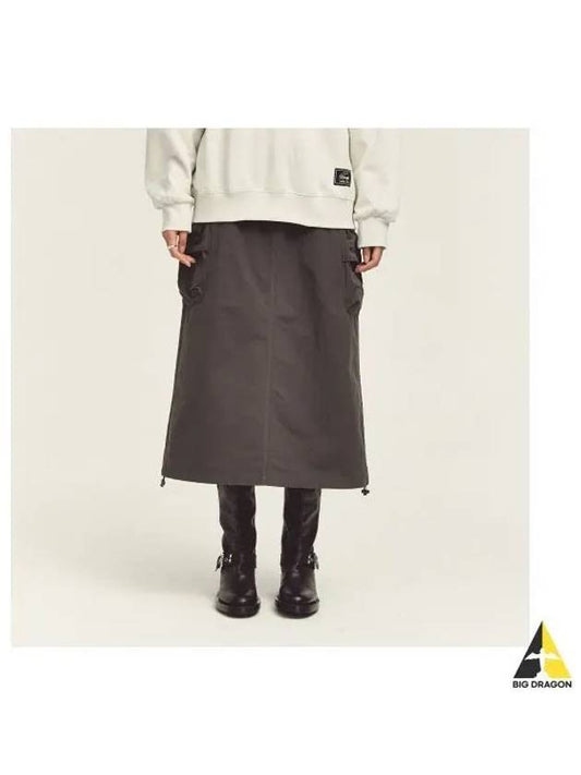 Women s Nylon Cargo Skirt 8111 Charcoal - KANGOL - BALAAN 1