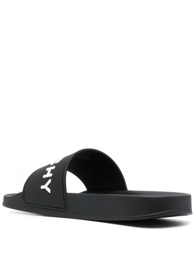 Logo Rubber Slide Slippers Black - GIVENCHY - BALAAN 4