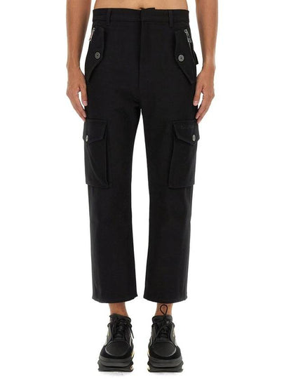 Cotton Cargo Straight Pants Black - BALMAIN - BALAAN 2