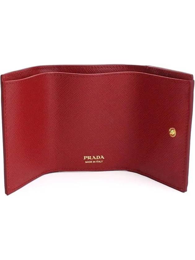 Saffiano Logo Small Bicycle Wallet Red - PRADA - BALAAN 3