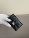 Classic snap flap card wallet caviar black gold AP0214 - CHANEL - BALAAN 9