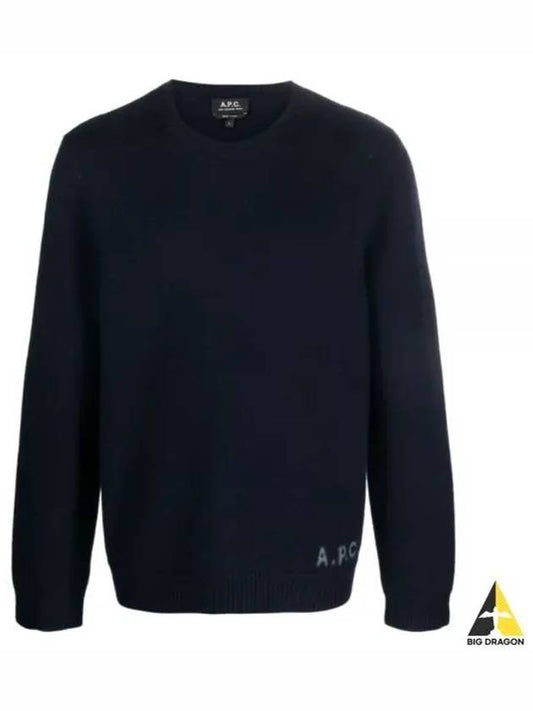 Edward Embroidered Logo Knit Top Navy - A.P.C. - BALAAN 2