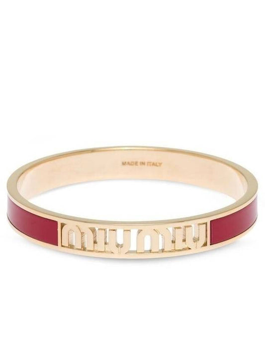 Women's Enamel Metal Bracelet Red Gold - MIU MIU - BALAAN 1