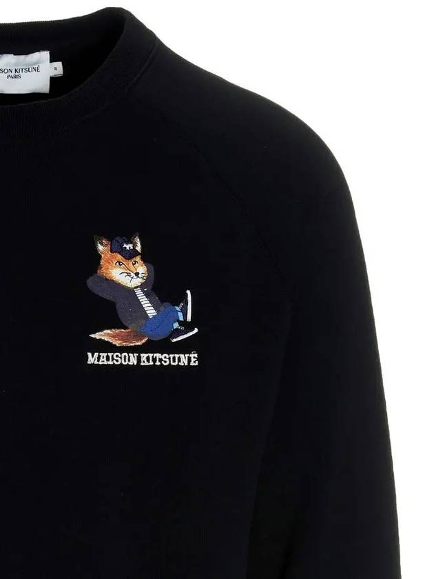 Dressed Fox Print Clean Sweatshirt Black - MAISON KITSUNE - BALAAN 5