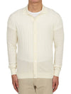 Men's Shirt Collar Cotton Cardigan White - RVR LARDINI - BALAAN 3