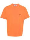 Embossed Logo Regular Fit Cotton Short Sleeve T-Shirt Orange - STONE ISLAND - BALAAN 1