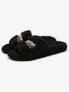 Furry Campaign Logo Slippers Black - BALENCIAGA - BALAAN.