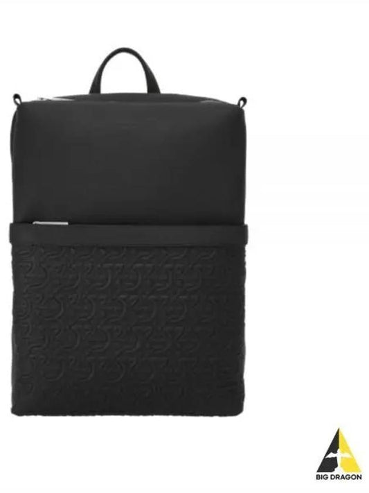 Embossed Gancini Pattern Backpack Black - SALVATORE FERRAGAMO - BALAAN 2