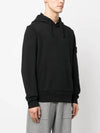 Wappen Patch Classic Fleece Hoodie Black - STONE ISLAND - BALAAN 4