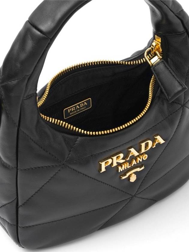 Nappa Leather Mini Bag with Topstitching Black - PRADA - BALAAN 6