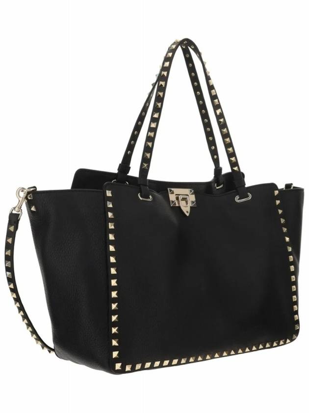 Rockstud Medium Tote Bag Black - VALENTINO - BALAAN 9