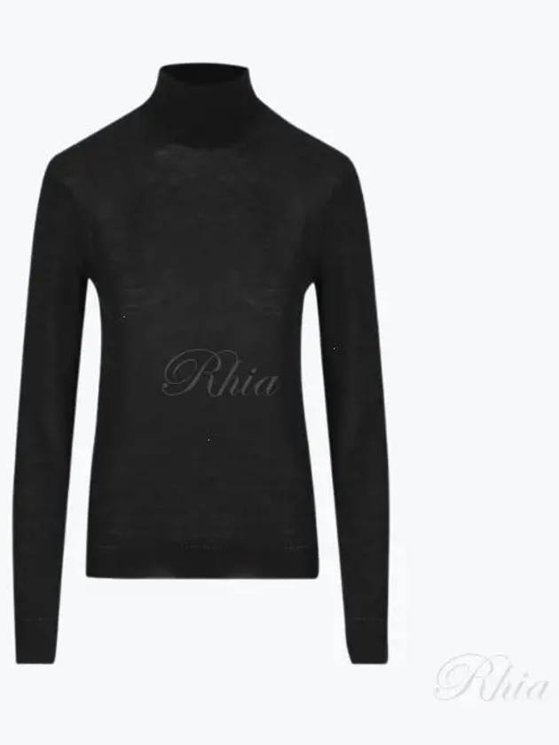 Cassandre Wool Turtle Neck Black - SAINT LAURENT - BALAAN 2