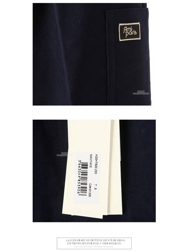 20FW H20HT620.233 410 Box Logo Cotton Cargo Pants Navy Men’s Pants TR - AMI - BALAAN 5