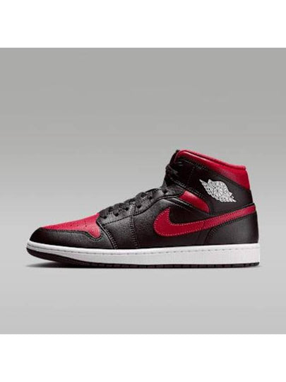 Air Jordan 1 Mid High Top Sneakers Red Black - NIKE - BALAAN 2