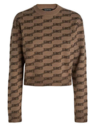 BB Icon Jacquard Knit Top Brown - BALENCIAGA - BALAAN 2