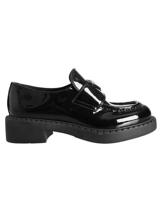 Chocolate Patent Leather Loafers Black - PRADA - BALAAN 1