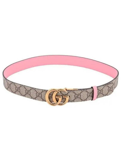 GG Marmont Supreme Canvas Leather Reversible Belt Beige Ping - GUCCI - BALAAN 2