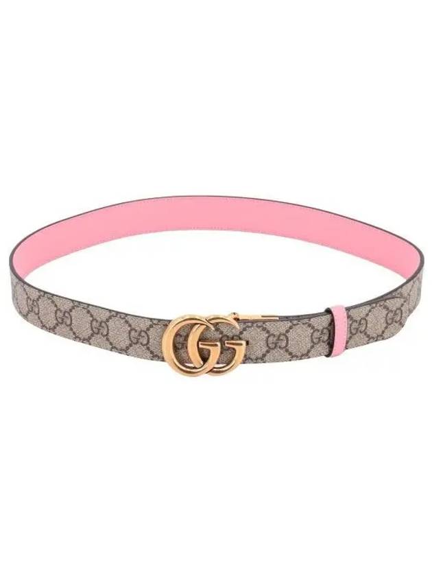 GG Marmont Supreme Canvas Leather Reversible Belt Beige Ping - GUCCI - BALAAN 2