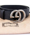 GG Marmont Double Buckle Belt Black Silver - GUCCI - BALAAN 2