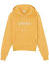 Logo Print Cotton Hoodie Yellow - SAINT LAURENT - BALAAN 2