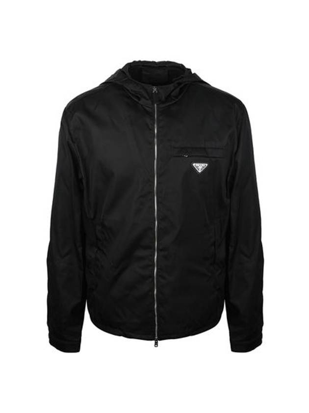 Men's Logo Nylon Hooded Jacket Black - PRADA - BALAAN 2