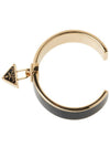 Triangle Logo Plaque Metal Bracelet Black Gold - PRADA - BALAAN 5