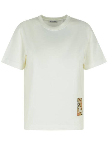 Burberry White Cotton T-Shirt - BURBERRY - BALAAN 1