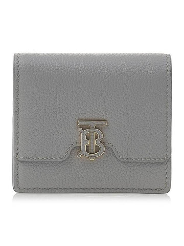 Grainy Leather TB Half Wallet Grey - BURBERRY - BALAAN 1