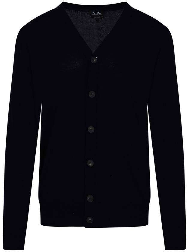 Samuel V-Neck Wool Cardigan Blue - A.P.C. - BALAAN 2