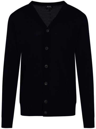 Samuel V-Neck Wool Cardigan Blue - A.P.C. - BALAAN 2