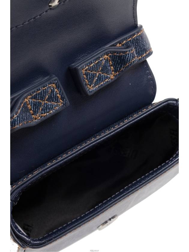 1DR Denim Print Leather Mini Bag Blue - DIESEL - BALAAN 4